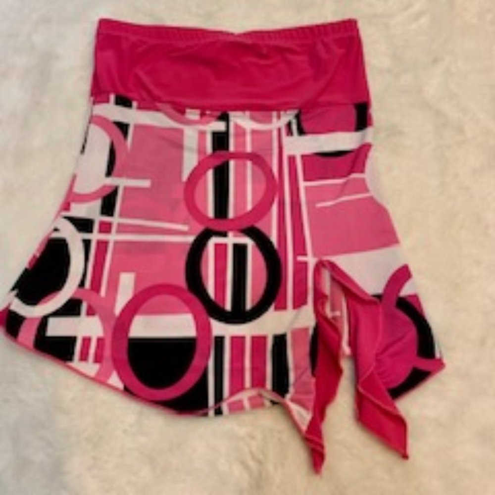 Hot pink retro strapless top S
